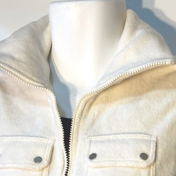 Chaps Sport SZ L Ivory Zip Front Outerwear Vest Poly Fleece warm comfy - Picture 3 of 13